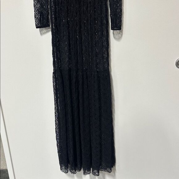 Rare Sabina Musayev Black Lace Maxi Dress Sheer, Long Sleeve, Boho Formal (S/M) - Picture 14 of 14